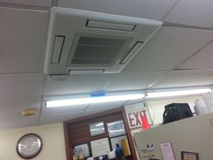 Indoor unit installed in false ceiling in New York